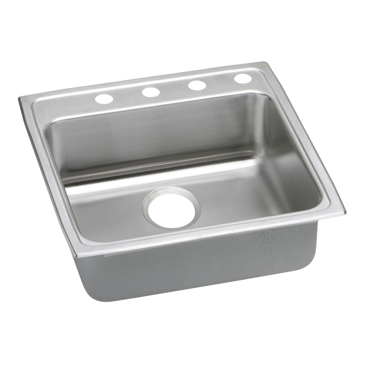 Elkay Lustertone Classic 22" Drop In/Topmount Stainless Steel ADA Kitchen Sink, Lustrous Satin, 2 Faucet Holes, LRADQ2222502