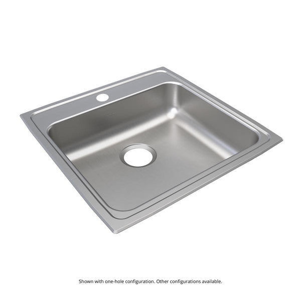 Elkay Lustertone Classic 22" Drop In/Topmount Stainless Steel ADA Kitchen Sink, Lustrous Satin, 3 Faucet Holes, LRAD2222553