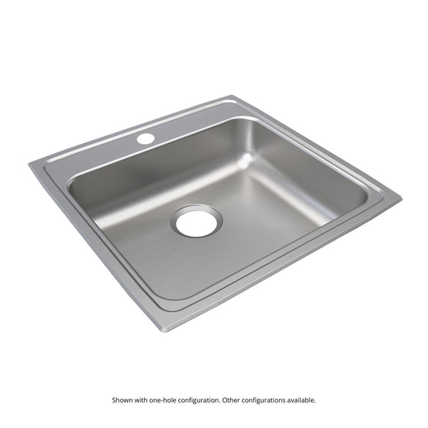 Elkay Lustertone Classic 22" Drop In/Topmount Stainless Steel ADA Kitchen Sink, Lustrous Satin, 3 Faucet Holes, LRAD2222653