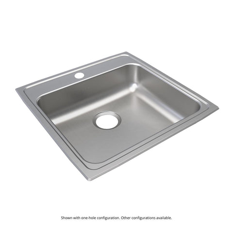 Elkay Lustertone Classic 22" Drop In/Topmount Stainless Steel ADA Kitchen Sink, Lustrous Satin, MR2 Faucet Holes, LRAD222255MR2