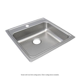 Elkay Lustertone Classic 22" Drop In/Topmount Stainless Steel ADA Kitchen Sink, Lustrous Satin, 5 Faucet Holes, LRAD2222655