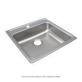 Elkay Lustertone Classic 22" Drop In/Topmount Stainless Steel ADA Kitchen Sink, Lustrous Satin, 3 Faucet Holes, LRAD2222603
