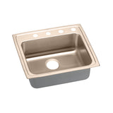 Elkay 25" Drop In/Topmount CuVerro Antimicrobial Copper ADA Kitchen Sink, Lustrous Satin, LRAD2521650-CU