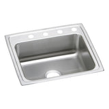 Elkay Lustertone Classic 25" Drop In/Topmount Stainless Steel ADA Kitchen Sink, Lustrous Satin, 3 Faucet Holes, LRADQ2521403