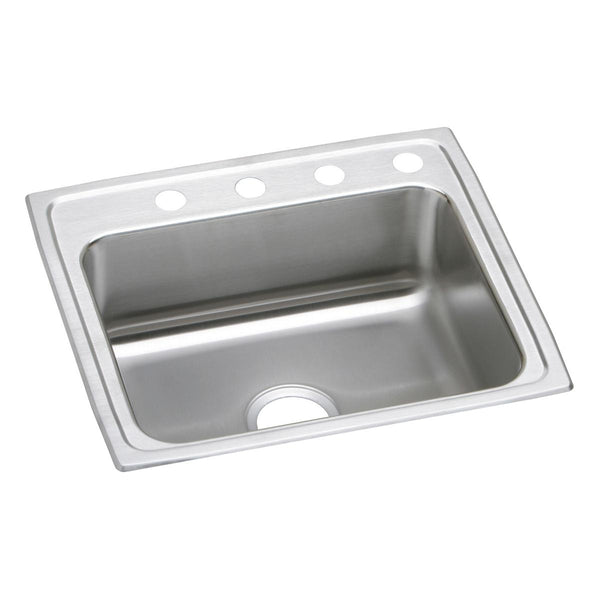 Elkay Lustertone Classic 25" Drop In/Topmount Stainless Steel ADA Kitchen Sink, Lustrous Satin, 1 Faucet Hole, LRADQ2521401