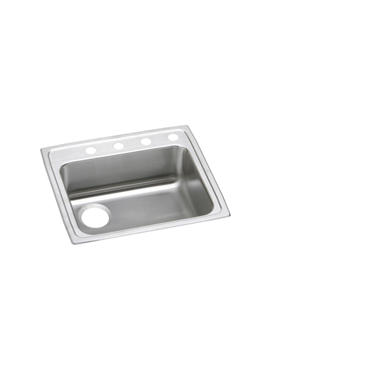 Elkay Lustertone Classic 25" Drop In/Topmount Stainless Steel ADA Kitchen Sink, Lustrous Satin, 1 Faucet Hole, LRAD252160L1