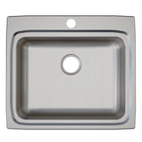 Elkay Lustertone Classic 25" Drop In/Topmount Stainless Steel ADA Kitchen Sink, Lustrous Satin, 4 Faucet Holes, LRAD2522604