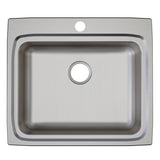 Elkay Lustertone Classic 25" Drop In/Topmount Stainless Steel ADA Kitchen Sink, Lustrous Satin, 4 Faucet Holes, LRAD2522654