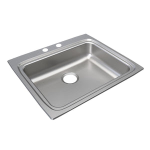 Alternate Image for Elkay Lustertone Classic 25" Drop In/Topmount Stainless Steel ADA Kitchen Sink, Lustrous Satin, 2 Faucet Holes, LRAD2522552