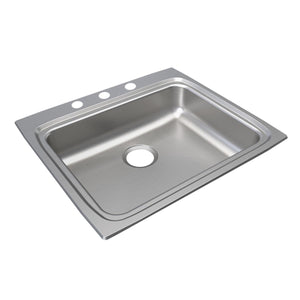 Alternate Image for Elkay Lustertone Classic 25" Drop In/Topmount Stainless Steel ADA Kitchen Sink, Lustrous Satin, 3 Faucet Holes, LRAD2522553