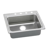 Elkay Lustertone Classic 25" Drop In/Topmount Stainless Steel ADA Kitchen Sink, Lustrous Satin, 2 Faucet Holes, LRAD2522402