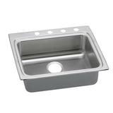 Elkay Lustertone Classic 25" Drop In/Topmount Stainless Steel ADA Kitchen Sink, Lustrous Satin, 2 Faucet Holes, LRADQ2522602