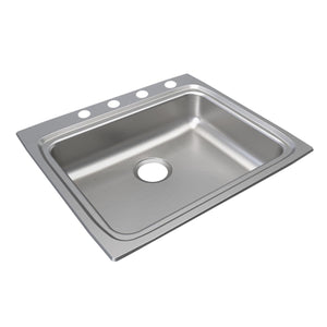 Alternate Image for Elkay Lustertone Classic 25" Drop In/Topmount Stainless Steel ADA Kitchen Sink, Lustrous Satin, 4 Faucet Holes, LRAD2522554