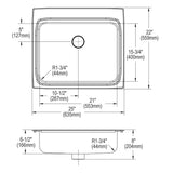 Elkay Lustertone Classic 25" Drop In/Topmount Stainless Steel ADA Kitchen Sink, Lustrous Satin, 5 Faucet Holes, Perfect Drain, LRAD252265PD5