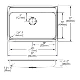 Elkay Lustertone Classic 31" Drop In/Topmount Stainless Steel ADA Kitchen Sink, Lustrous Satin, 18 Gauge, LRAD3122453