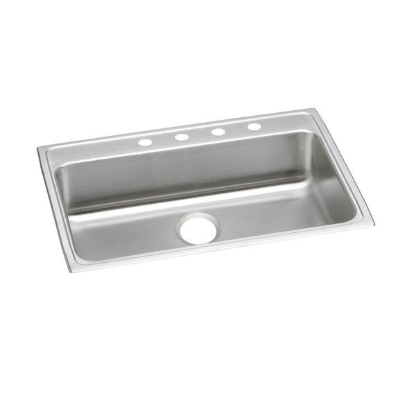 Elkay Lustertone Classic 31" Drop In/Topmount Stainless Steel ADA Kitchen Sink, Lustrous Satin, 1 Faucet Hole, LRAD3122451