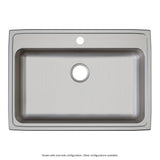 Elkay Lustertone Classic 31" Drop In/Topmount Stainless Steel ADA Kitchen Sink, Lustrous Satin, 4 Faucet Holes, LRAD3122654