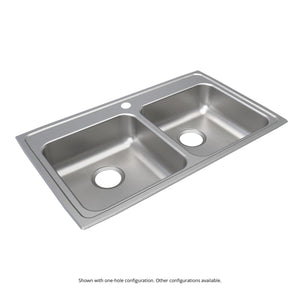 Alternate Image for Elkay Lustertone Classic 33" Drop In/Topmount Stainless Steel ADA Kitchen Sink, 50/50 Double Bowl, Lustrous Satin, 1 Faucet Hole, LRAD3319651