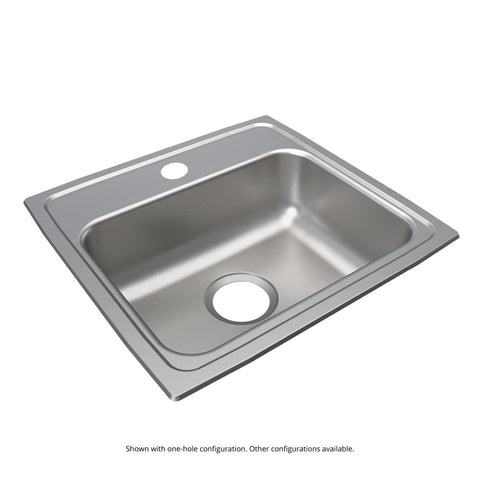 Elkay Lustertone Classic 19" Drop In/Topmount Stainless Steel ADA Kitchen Sink, Lustrous Satin, 2 Faucet Holes, LRADQ1918602