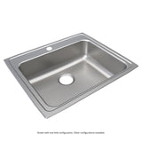 Elkay Lustertone Classic 25" Drop In/Topmount Stainless Steel ADA Kitchen Sink, Lustrous Satin, 18 Gauge, LRADQ2521650