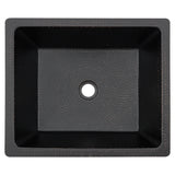 Premier Copper Products 19" x 16" Rectangle Dual - Undermount or Drop In Copper Bathroom Sink, Glazed Black, 17 Gauge, LREC19BLK