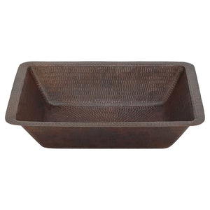 Alternate Image for Premier Copper Products 19" Rectangle Copper Bathroom Sink, Oil Rubbed Bronze, LREC19DB