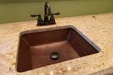 Installation Image of Premier Copper Products 19" Rectangle Copper Bathroom Sink, Oil Rubbed Bronze, LREC19DB