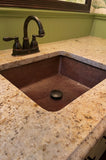 Installation Image of Premier Copper Products 19" Rectangle Copper Bathroom Sink, Oil Rubbed Bronze, LREC19DB