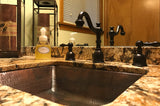 Installation Image of Premier Copper Products 19" Rectangle Copper Bathroom Sink, Oil Rubbed Bronze, LREC19DB