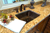 Installation Image of Premier Copper Products 19" Rectangle Copper Bathroom Sink, Oil Rubbed Bronze, LREC19DB