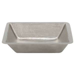 Alternate Image for Premier Copper Products 19" Rectangle Copper Bathroom Sink, Nickel, LREC19EN