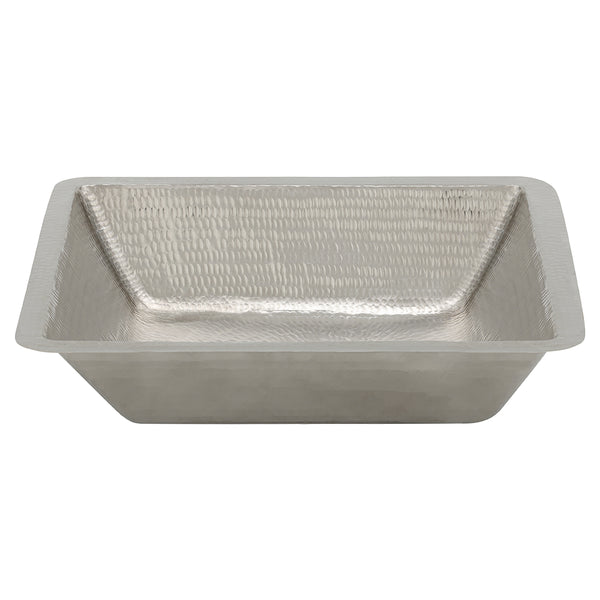 Main Image of Premier Copper Products 19" Rectangle Copper Bathroom Sink, Nickel, LREC19EN