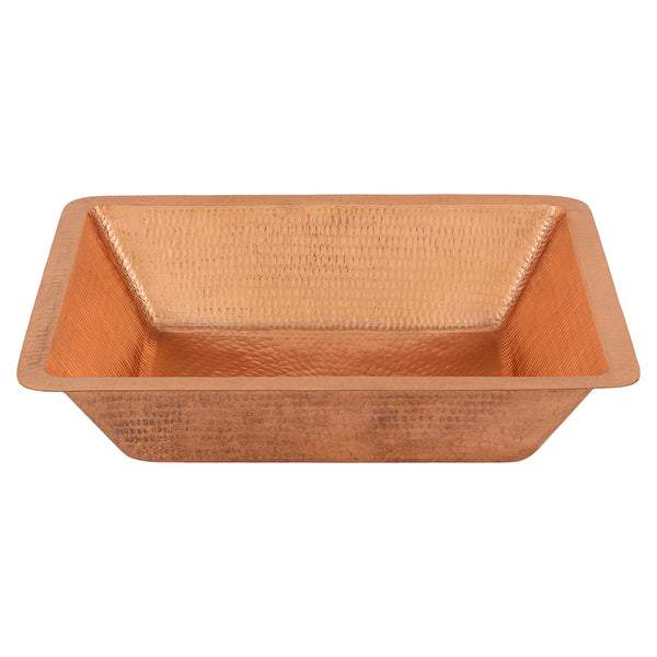 Main Image of Premier Copper Products 19" Rectangle Copper Bathroom Sink, Polished Copper, LREC19PC