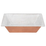 Premier Copper Products 19" x 16" Rectangle Dual - Undermount or Drop In Copper Bathroom Sink, Glazed White, 17 Gauge, LREC19WHT