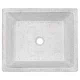 Premier Copper Products 19" x 16" Rectangle Dual - Undermount or Drop In Copper Bathroom Sink, Glazed White, 17 Gauge, LREC19WHT