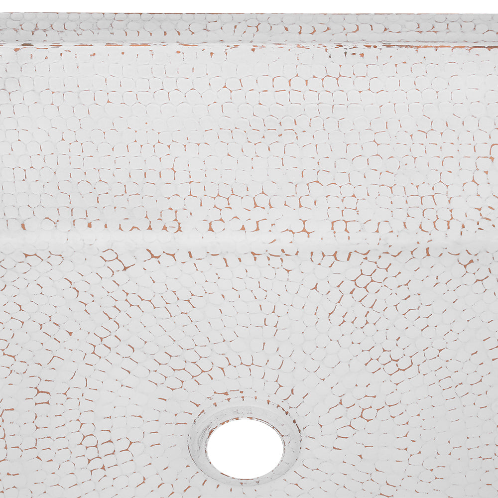 Premier Copper Products 19" x 16" Rectangle Dual - Undermount or Drop In Copper Bathroom Sink, Glazed White, 17 Gauge, LREC19WHT
