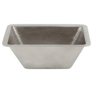 Alternate Image for Premier Copper Products 17" Rectangle Copper Bathroom Sink, Nickel, LRECEN