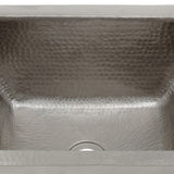 Alternative View of Premier Copper Products 17" Rectangle Copper Bathroom Sink, Nickel, LRECEN