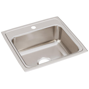 Alternate Image for Elkay Lustertone Classic 20" Drop In/Topmount Stainless Steel Kitchen Sink, 1 Faucet Hole, LRQ19191
