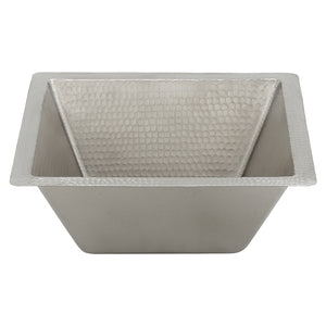 Alternate Image for Premier Copper Products 15" Square Copper Bathroom Sink, Nickel, LSQ15EN