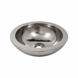 Native Trails Laguna 16" Round Vessel Nickel Bathroom Sink, Polished Nickel, CPS855