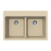 Houzer Quartztone 33 inch Mocha Granite Composite Drop-in Topmount 50/50 Double Bowl Kitchen Sink - M-200 SAND