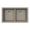 Houzer Quartztone 33 inch Taupe Granite Composite Undermount 50/50 Double Bowl Kitchen Sink - M-200U TAUPE