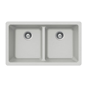 Alternate Image for Houzer Quartztone 33 inch Thunder Granite Composite Undermount 50/50 Double Bowl Kitchen Sink - M-200U THUNDER