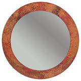 Premier Copper Products 34" Round Hammered Copper Mirror in Rustic Bronze, Copper and Plywood, 18 Gauge, MFR3434RB