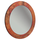 Premier Copper Products 34" Round Hammered Copper Mirror in Rustic Bronze, Copper and Plywood, 18 Gauge, MFR3434RB