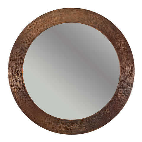 Main Image of Premier Copper Products 34" Hand Hammered Round Copper Mirror, MFR3434