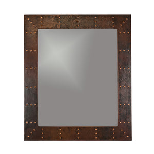 Alternate Image for Premier Copper Products 36" Hand Hammered Rectangle Copper Mirror with Hand Forged Rivets, MFREC3631-RI
