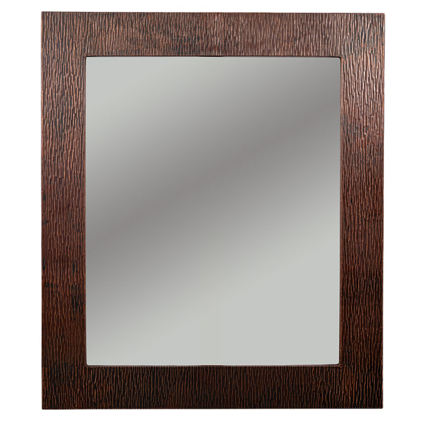 Main Image of Premier Copper Products 36" Hand Hammered Rectangle Copper Mirror with Tree Design, MFREC3631-TR