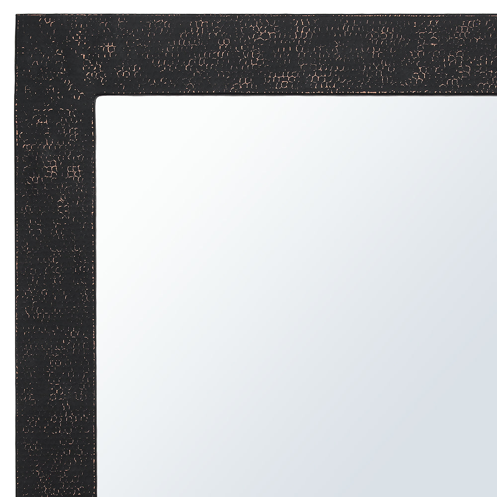 Premier Copper Products 36" Rectangle Hammered Copper Mirror in Glazed Black, Copper and Plywood, 18 Gauge, MFREC3631BLK
